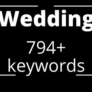 Keyword help, keywords for wedding, keyword list, best keywords