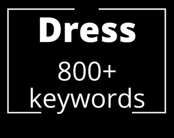 800 palabras clave de vestimenta, palabras clave de Etsy, palabras clave de SEO, palabras clave de etiquetas y títulos, lista de palabras clave de vestimenta, lista de palabras clave de descarga instantánea