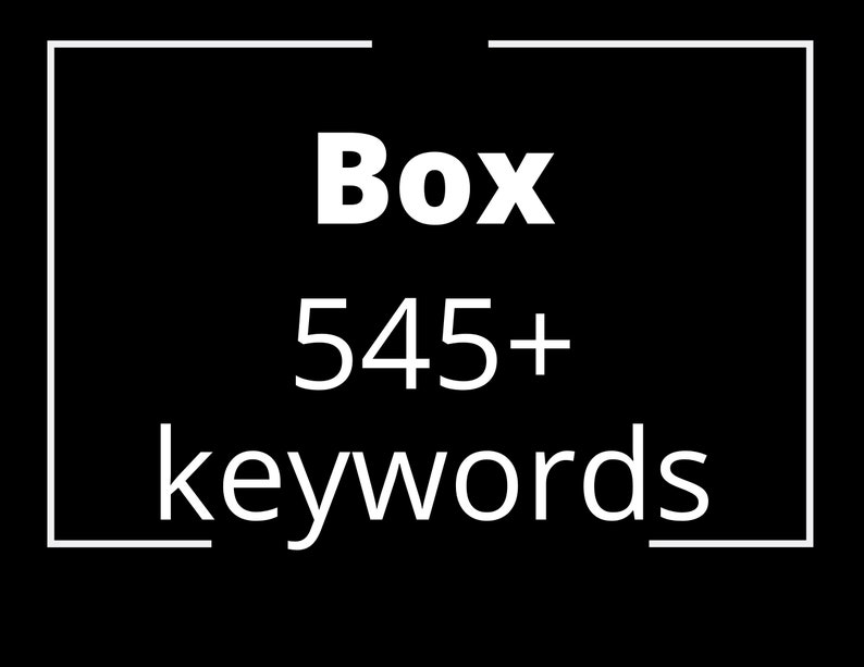 Box Keywords List for Instant Download Etsy