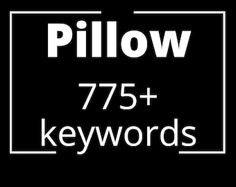 Palabras clave de Pillow, palabras clave de Etsy, palabras clave de SEO, palabras clave de etiquetas y títulos, lista de palabras clave de Pillow, lista de palabras clave de descarga instantánea