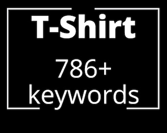 Lista de palabras clave de camisetas para descarga instantánea