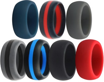 Men Silicone Ring Best Quality Rubber Band Athletic Yoga Gym Gift for Men I  Wedding Rings for Husband
