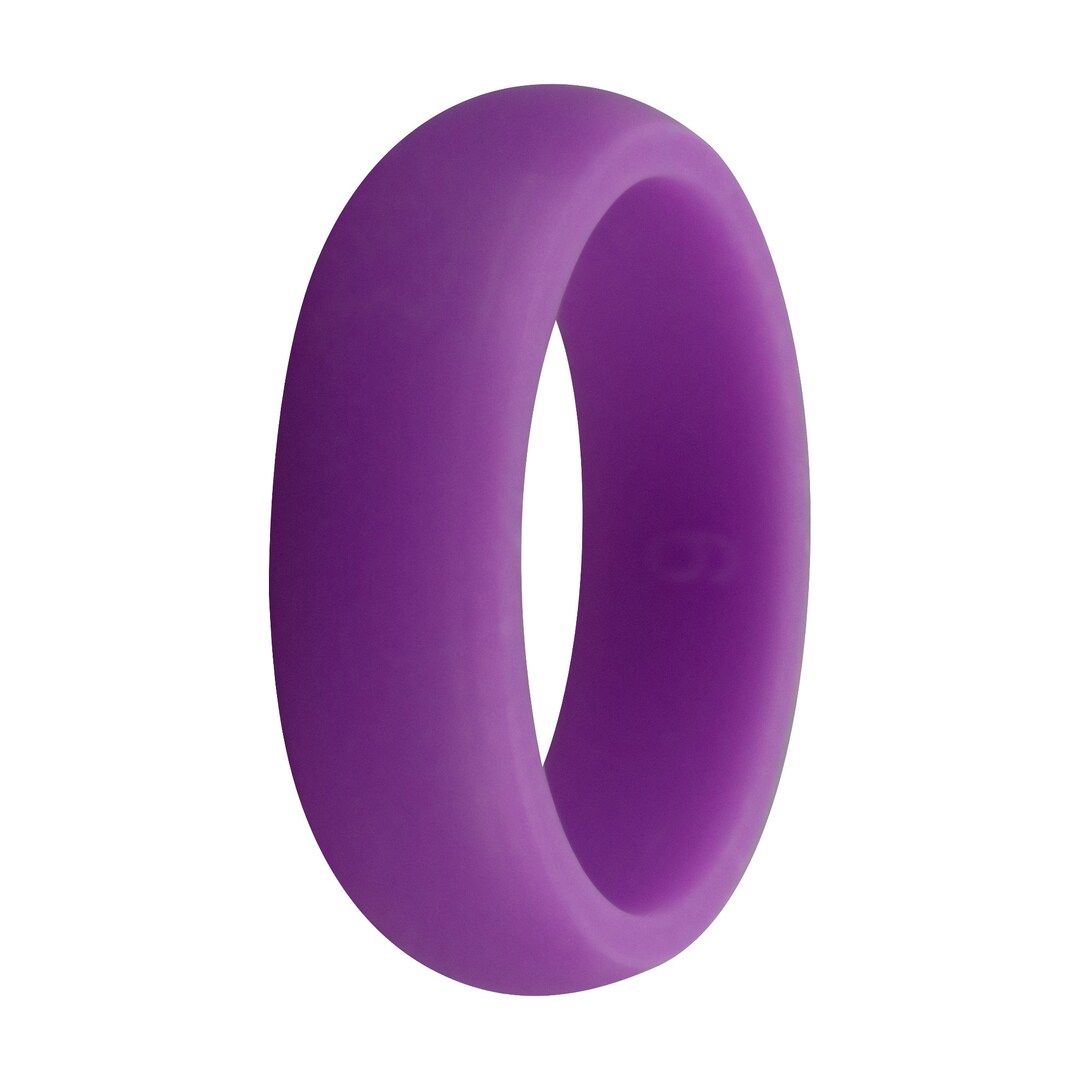 Silicone Wedding Ring for Women L Purple Band Athletic for Her Etsy
