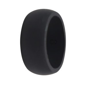 Men Silicone Wedding Ring Black Band Gift for Him Husband Mens Engagement Athletic Gym