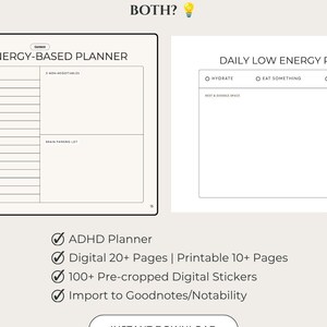 ADHS-Exekutivfunktionspaket: Digitaler Planer + druckbare Arbeitsblätter (GoodNotes)