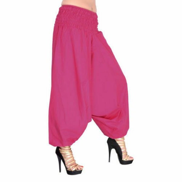Sarouel uni \ Pantalon en coton rose/pantalon de yoga pour femme \ Pilates/Loos-Feet Livraison gratuite, tenues de soirée et de cérémonie Pantalon en coton de qualité, sarouel