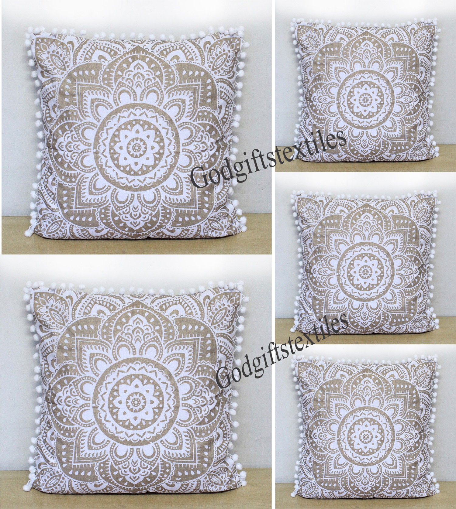 Indian Mandala Tie Dye 4 Pcs Set Of 16" Pillow Cover Sofa Decor Cushion Covers