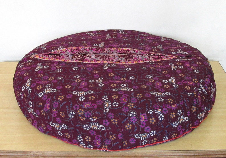 Large Round Floor Pillow Cover Mandala Decorative Cushion Etsy