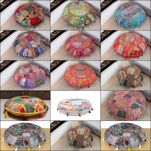 All Size Of Round Cushion Covers Floor Decorative Vintage Large Pillow Covers Patchwork Meditation Yoga Pillow Case Cover Embroidery Throw