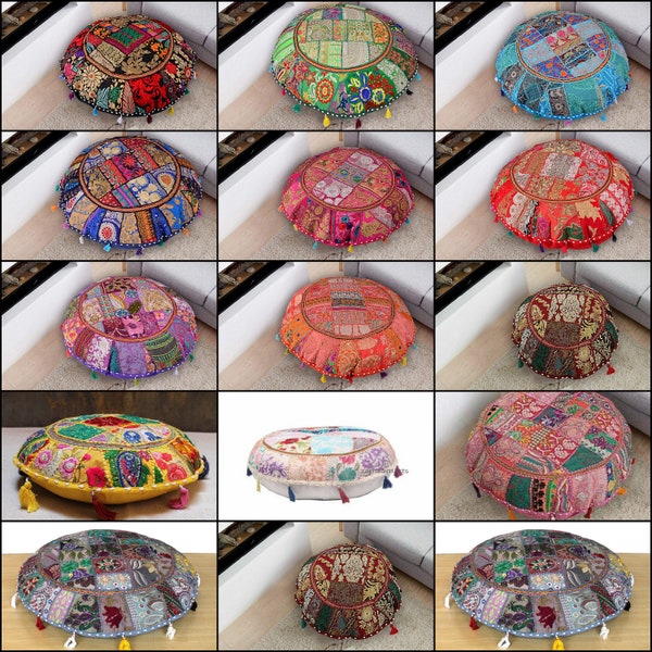 All Size Of Round Cushion Covers Floor Decorative Vintage Large Pillow Covers Patchwork Meditation Yoga Pillow Case Cover Embroidery Throw