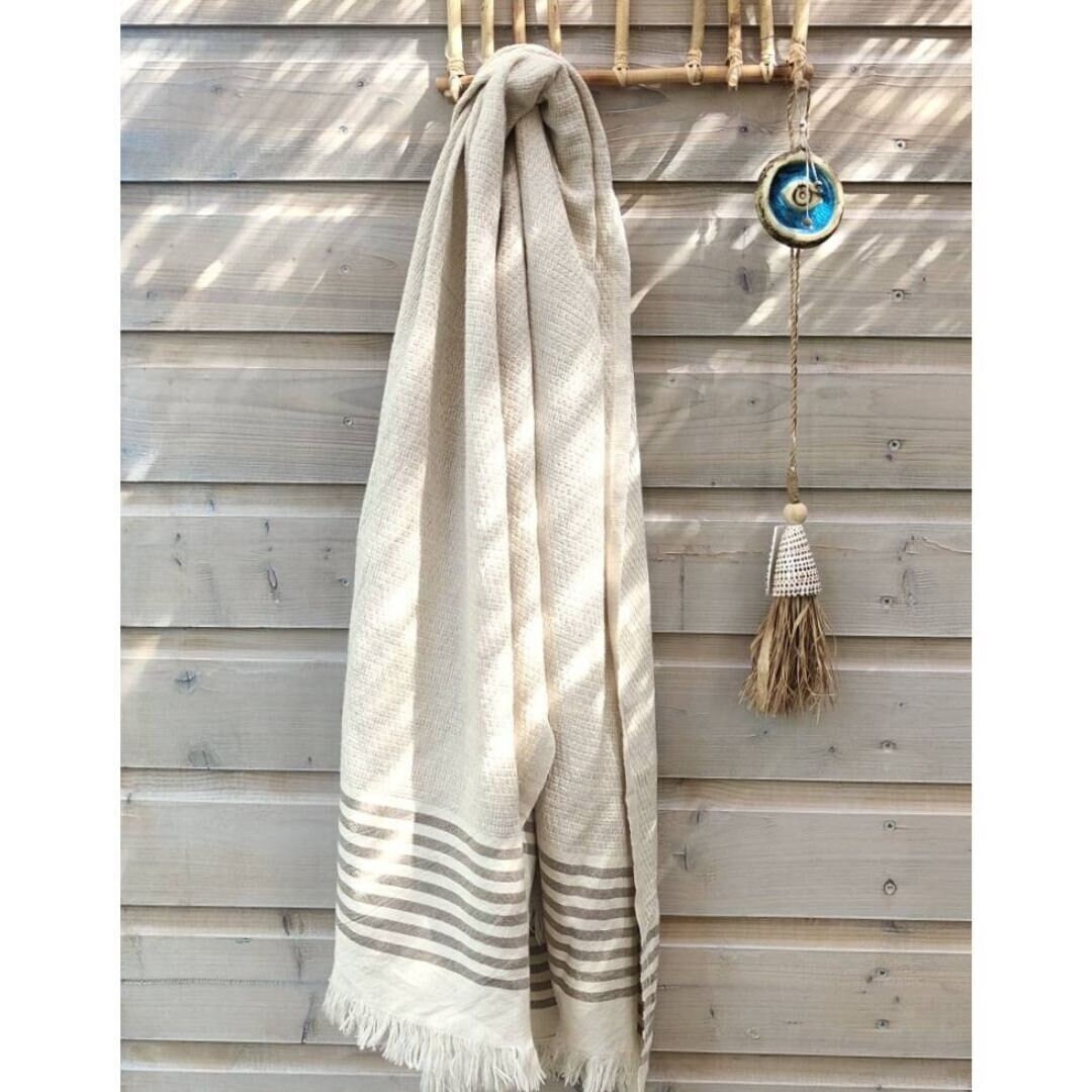 Natural linen hammam towel | lightweight | quickdry | handloom | fairtrade | fairmade | peshtemal | leinen hamamtuch | high quality