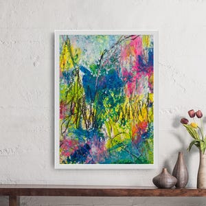 Original acrylic painting on watercolor paper, abstract water world, acrylic painting, modern acrylic painting, abstract wall art, 50 x 40 cm, fine art