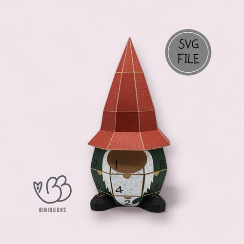 Calendrier de l'Avent SVG Gnome de Noël / Gnome avec instructions vidéo Fichier de traceur pour machines de découpe Fichier SVG numérique * également pour Cricut Joy