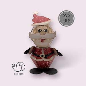 SVG Pop Up Santa Claus, y compris le fichier de traceur d'instructions vidéo Fichier numérique SVG / PDF