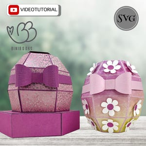 Archivo SVG de caja de regalo de huevo de Pascua, archivo de trazador, archivo de corte SVG de Pascua, con instrucciones en video