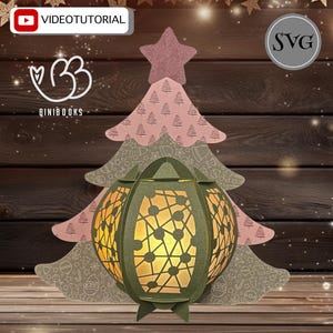 Linterna árbol de Navidad archivo SVG, archivo de trazador, lámpara de archivo de corte SVG linterna 3D, con instrucciones en vídeo