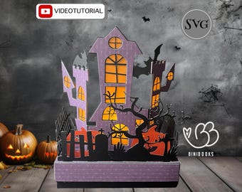 Gift box Halloween SVG file, plotter file, SVG cutting file 3D gift * with video instructions