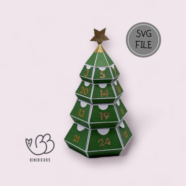 SVG Advent Calendar Christmas Tree including video instructions Plotter file Digital SVG file