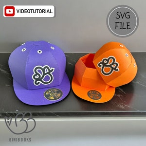 3D Baseball Cap Box SVG Datei, Geschenkbox aus Papier, Schnittdatei für Schneidemaschinen, inkl. Videoanleitung