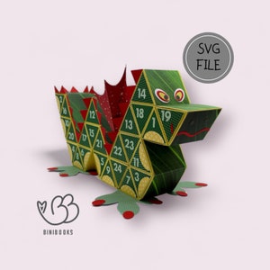 SVG Advent Calendar Dragon including video instructions Plotter file Digital SVG file