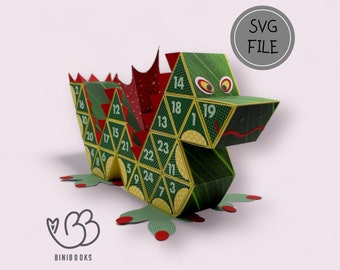 SVG Advent Calendar Dragon including video instructions Plotter file Digital SVG file
