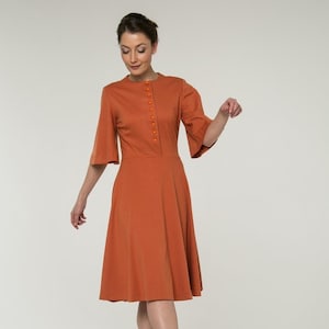 DRESS ISABELLA Elegant Dress in Burnt Orange Inspired by - Etsy