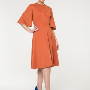 DRESS ISABELLA Elegant Dress in Burnt Orange Inspired by - Etsy