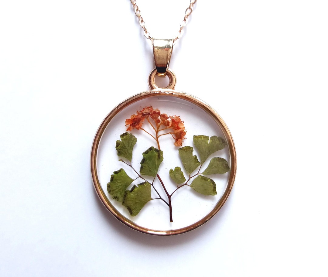 Vergissmeinnicht-Halskette Mit Echter Blume – 18K Gold Platiniert, 45 Cm Kette, Personalisiertes Geschenk Für Sie