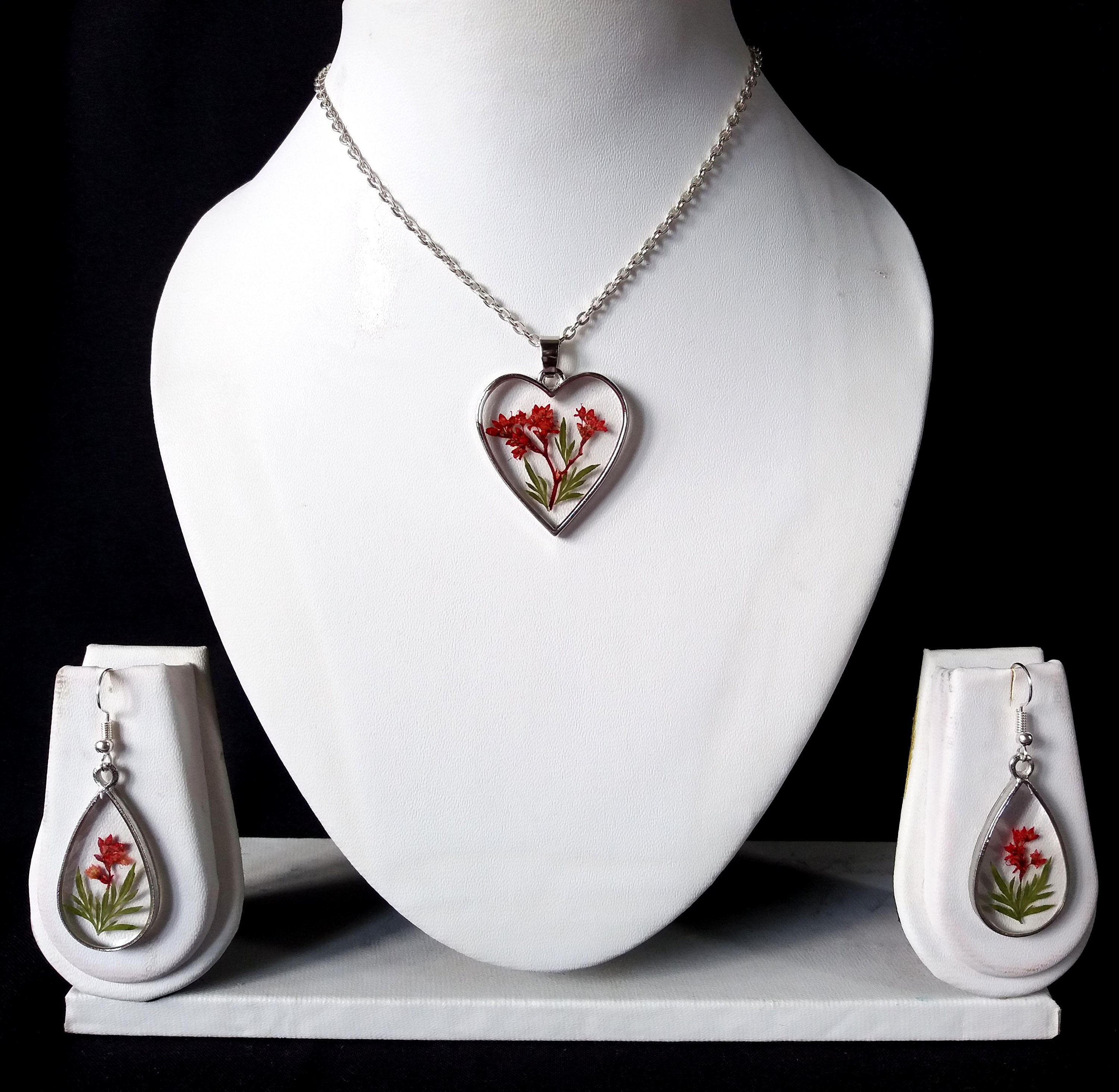 Pressed flower Jewelry set Jewelry gift Real Flower set Etsy