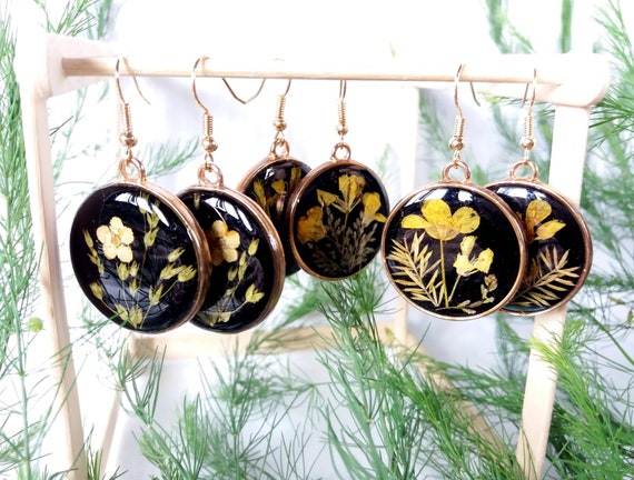 Real Natural Dried Flowers Dried Flowers Leaves Set Greeting Card Epoxy  Craft Earrings 7