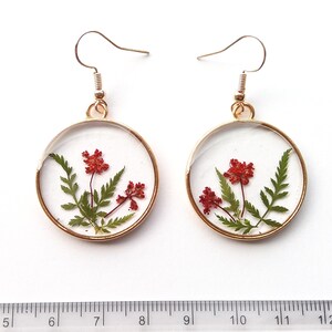 Pressed flower earring, Resin jewellery, Real flower Jewelry, Botanical earring, Flower resin earring, Mothers gift with natural touch image 5
