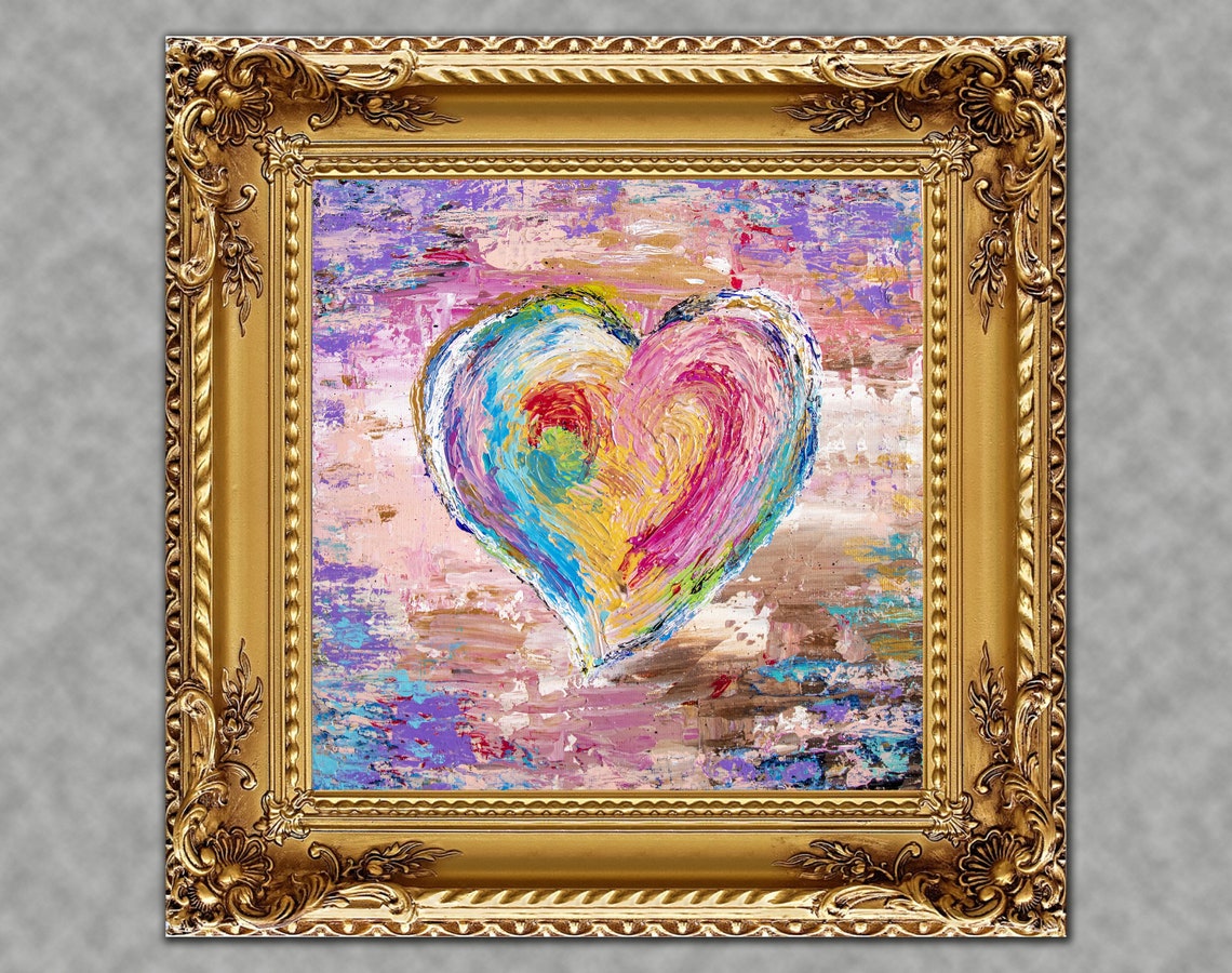 Heart Artwork Heart Art Print Heart Art Canvas Romantic Etsy