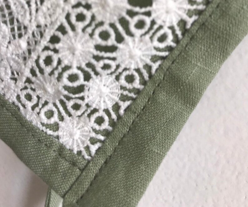 green linen bonnet Dusty green linen and lace bonnet classic brimless bonnet summer bonnet linen brimless bonnet lace baby girl bonnet