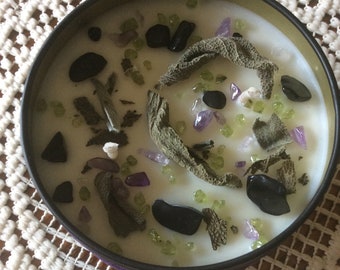 Energy Cleansing Candle/Cleansing/Sage/Smudging/Spirituality/Aromatherapy/Meditation/Metaphysical/New Age/Witchy Candle