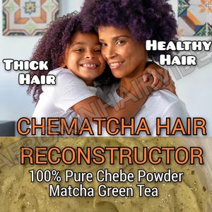 Extra Strength HAIR AND SCALP Deep Conditioner for Damaged, Brittle, Dry Hair - Ayurvedic Hair Treatment - 100% Chebe Powder and Matcha Tea