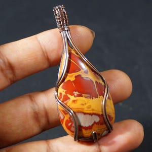Noreena Jasper Copper Pendant Wire Wrapped Handmade Copper Pendant Natural Gemstone Copper Pendant Anniversary Gift for Wife Unique Jewelry