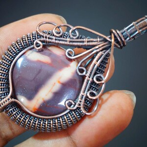 Noreena Jasper Pendant Handmade Copper Wire Wrapped Pendant Noreena Jasper Gemstone Pendant Gifts Jewelry Black Copper Pendant Jewelry