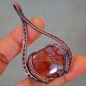 Noreena Jasper Copper Pendant Copper Wire Wrapped Gemstone Pendant Handmade Copper Wire Jewellery Gift for Her Noreena Jasper Jewelry