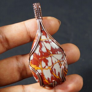 Handmade Noreena Jasper Copper Pendant Natural Gemstone Copper Pendant Jasper Wire Wrap Pendant Necklace Jewelry Gift for Her Unique Style