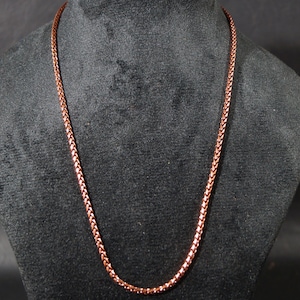 Hochwertige Kupferkette (1 Stück) 20 bis 30 Zoll Massivkupfer Handgemachte Kette für Geschenk Umweltfreundliche Kettenhalskette für Anhänger Schmuck