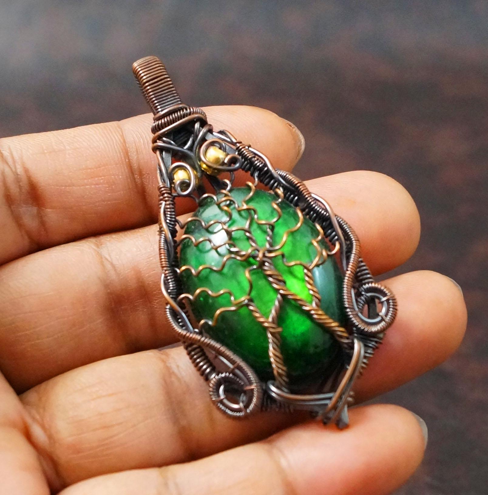 Wire Wraped Tree of Life Labradorite Wire Wrapped Pendants Copper