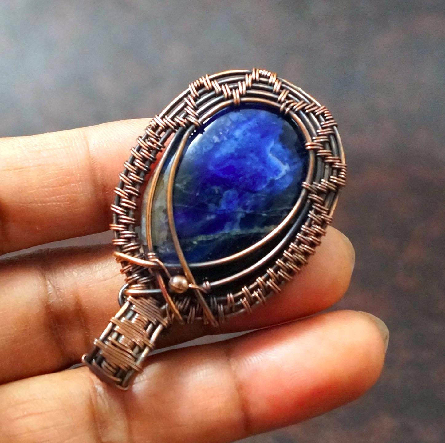 Pendentif Sodalite Naturelle – Pierre Bleue – Lithothérapie énergie Positive