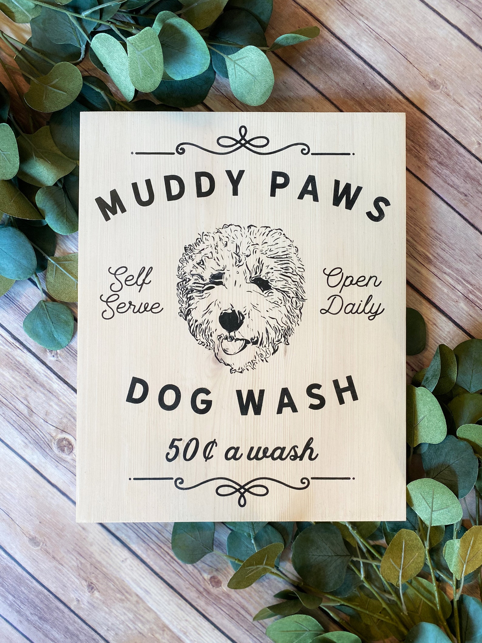 Muddy Paws Dog Wash Sign Cockapoo Wall Art Dog lover gift Etsy