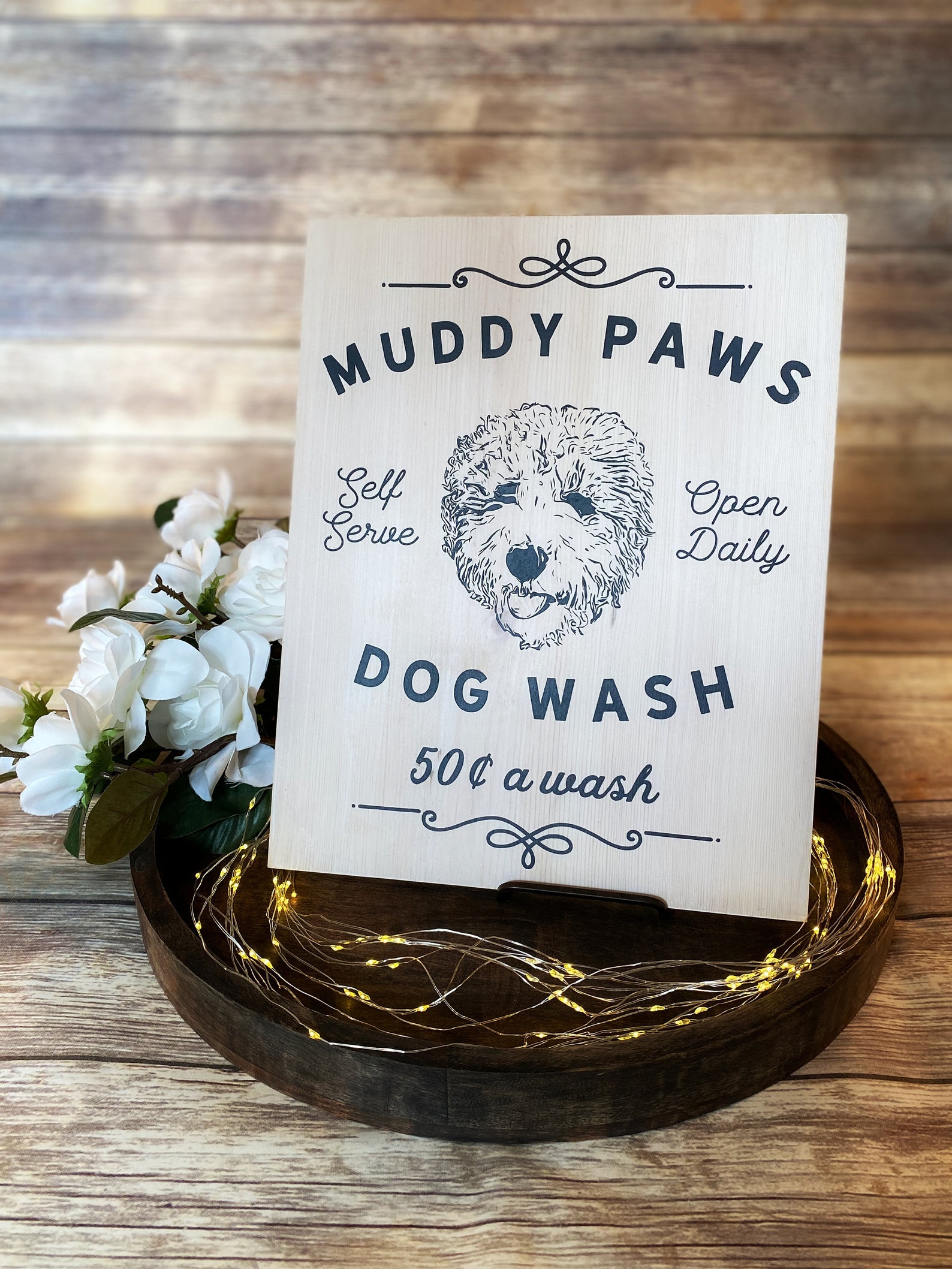 Muddy Paws Dog Wash Sign Cockapoo Wall Art Dog lover gift Etsy