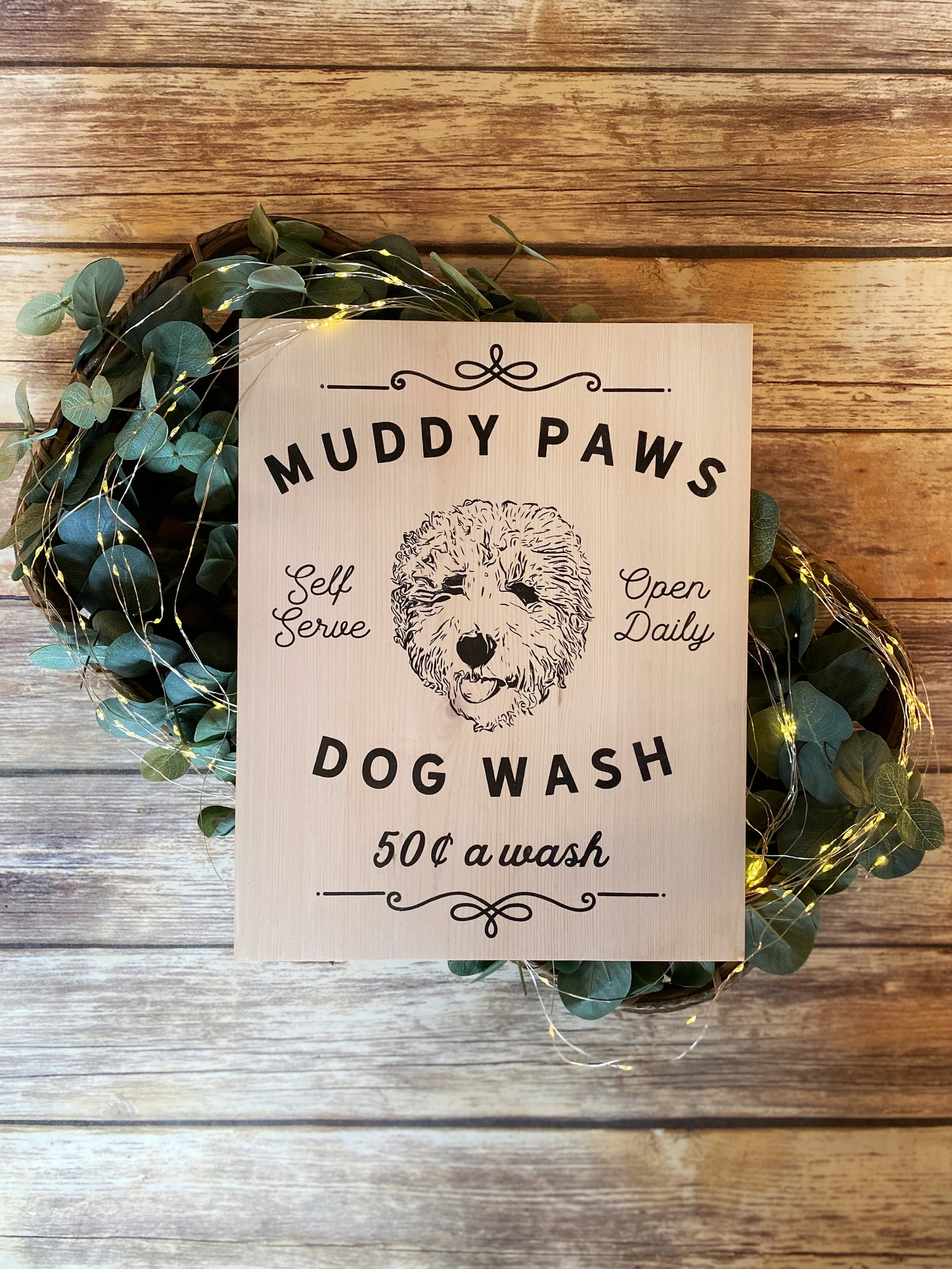 Muddy Paws Dog Wash Sign Cockapoo Wall Art Dog lover gift Etsy