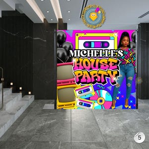 90s Backdrop | 90&#39;s Party Banner | 90s Party Decor | 90&#39;s Bundle
