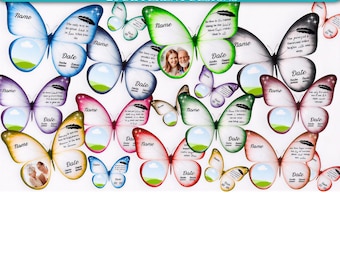 Mariposa conmemorativa / Plantilla de mariposa conmemorativa / Pin de mariposa conmemorativa / Mariposas conmemorativas / Regalo de mariposa conmemorativa