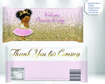 Baby Shower - Princess Baby Shower Candy Bar - Princess Baby Shower Favors - Candy Bars - Candy Bar Wrapper