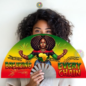 Juneteenth Clack Fan PNG Bundle | 4 Bold Afrocentric Fan Designs | Juneteenth Digital Downloads for T-Shirts, Fans, & More