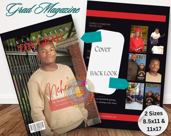 Graduation Magazine Template | Graduation Magazine Cover | Graduation Magazine Cover Announcement | Graduation Invitations